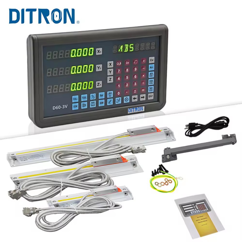 Ditron 3 Axis DRO Digital Readout 3pcs Linear Scale 9X42 ,9X49, 10 x 50... Table