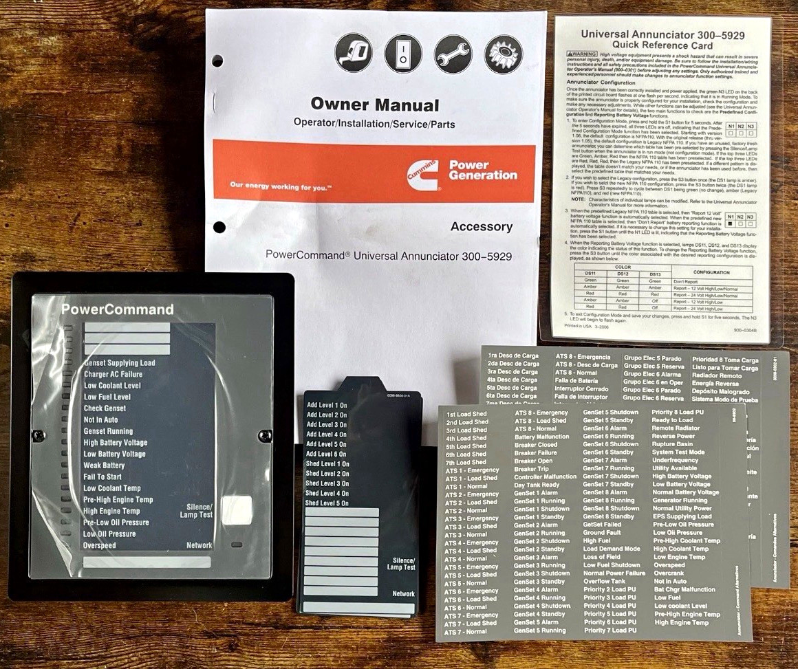 Cummins PowerCommand Universal Annunciator Display Module 300-5929 