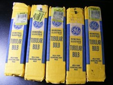 Vintage 5 GE Tubular 40W Bulbs One Frosted picture