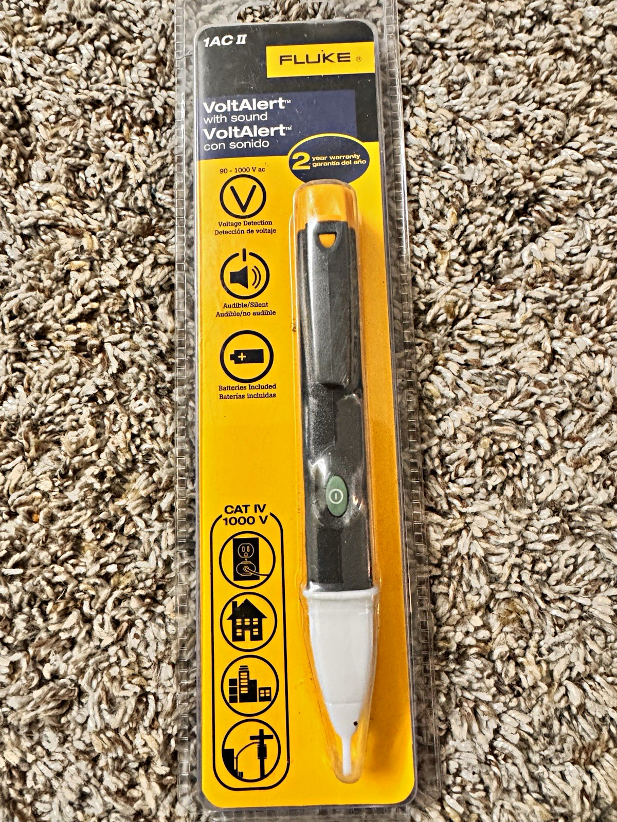 Fluke 1AC II Non-Contact Voltage Detector Audible/Silent 90-1000V AC CAT IV