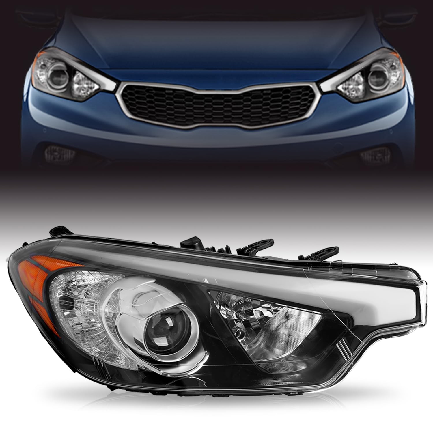 Halogen Headlight Assembly for Kia Forte Koup Forte5 2014 2015 2016 Right