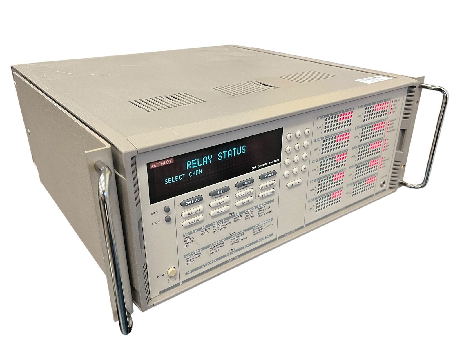Keithley 7002 Switch System w/ x10 7164 20 Channel Scanner Card Modules