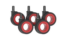 Office Chair Wheels 5-Pack 1000lb Red Casters XTF070KGMKL picture