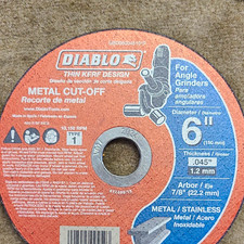 Three Diablo 6in x 0.045in Type 1 Metal Cut-Off Wheel, 7/8in Arbor, 60 Grit $15 picture
