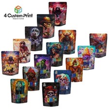28g Mixed Pack Mylar Bags Smell Proof Airtight Food Zip Seal Foil Pouch 100pcs picture