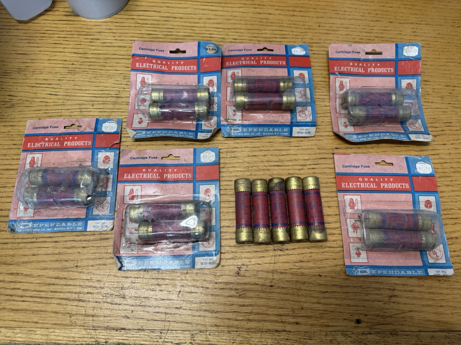 Lot of 17 655-60 60A-250V NOS MADE IN USA Eagle Vintage Cartridge Fuses