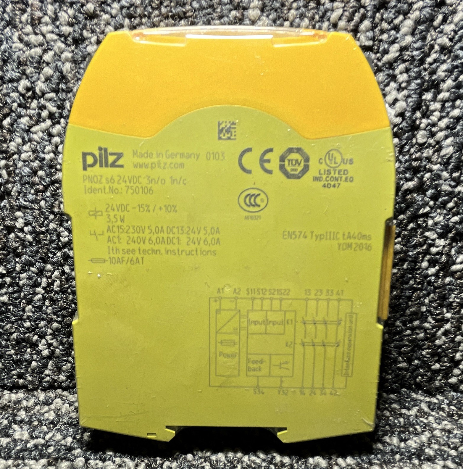 Sealed Pilz PNOZ s6 Safety Relay 24 VDC 4PST 6A TUV Listed MPN 750106 Sealed Pilz PNOZ s6 Safety Relay 24 VDC 4PST 6A TUV Listed MPN 750106