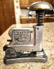 Compo Stapler - RARE Vintage Antique dated 1923, Irvin Co. Westport, Conn. USA picture