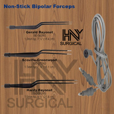 3 Pcs Set Non Stick Bayonet Bipolar Forceps Reusable with Silicon Cord US Type picture