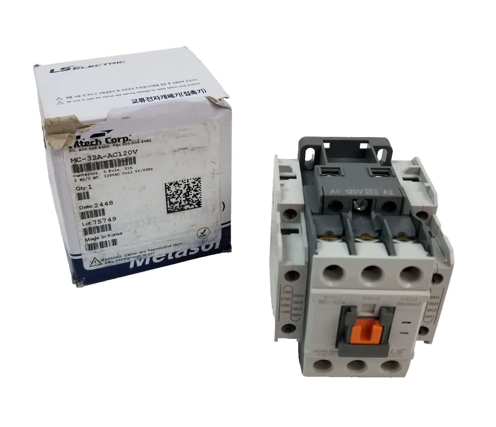 Altech Corp MC-32A-AC120V Contactor Circuit Breaker 32A 120VAC 3-Pole NEW