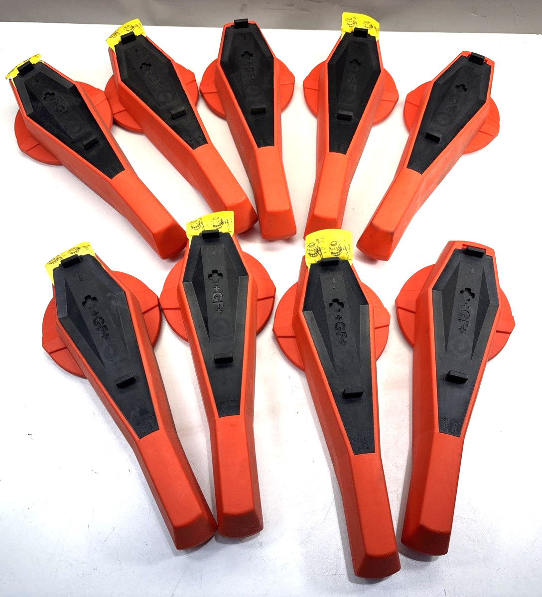 SET OF 9 GEORG FISHER HANDLES/LEVERS FOR PLASTIC BUTTERFLY VALVES