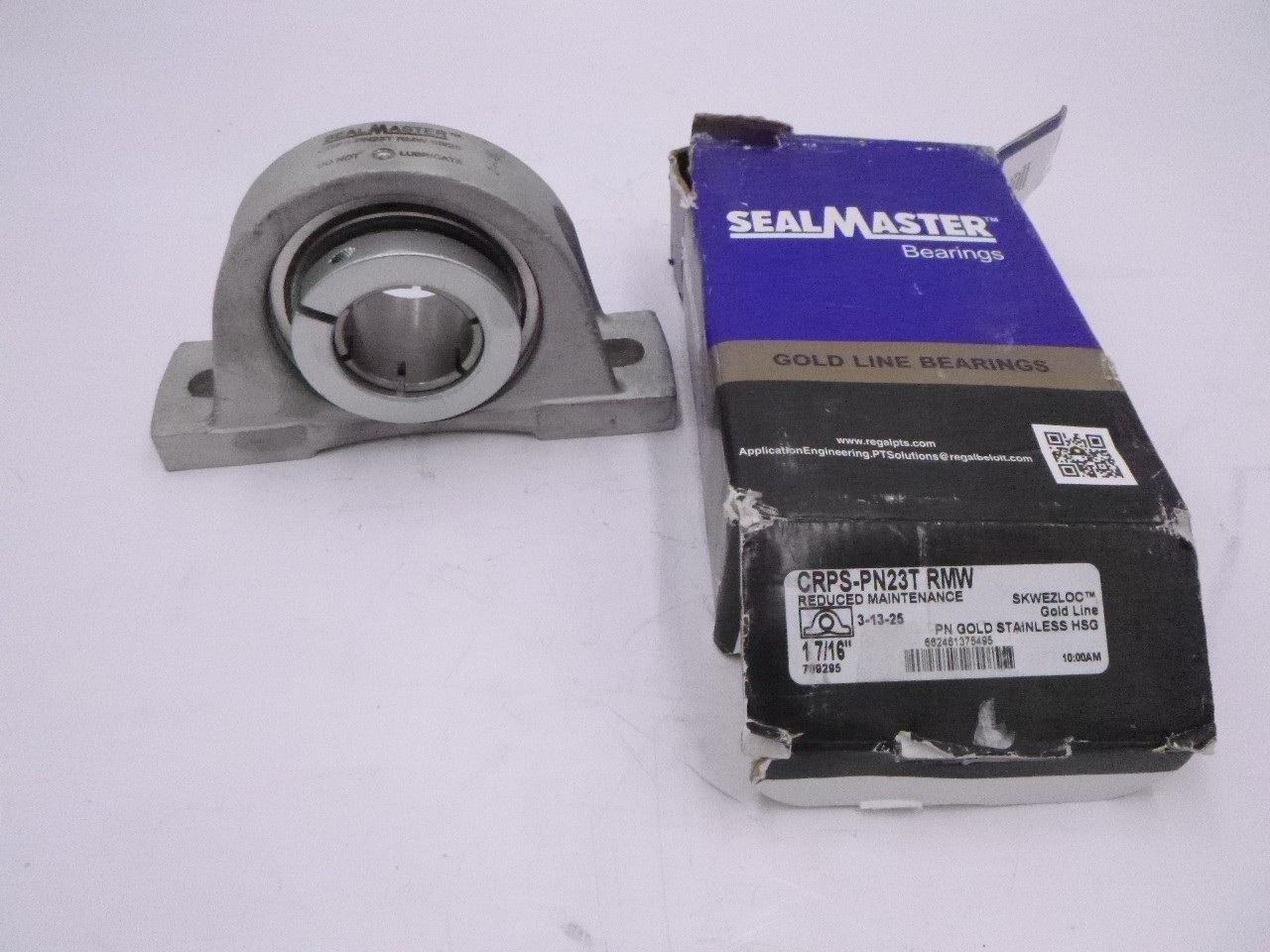 SealMaster PN Gold Stainless Pillow Block Bearing 1-7/16