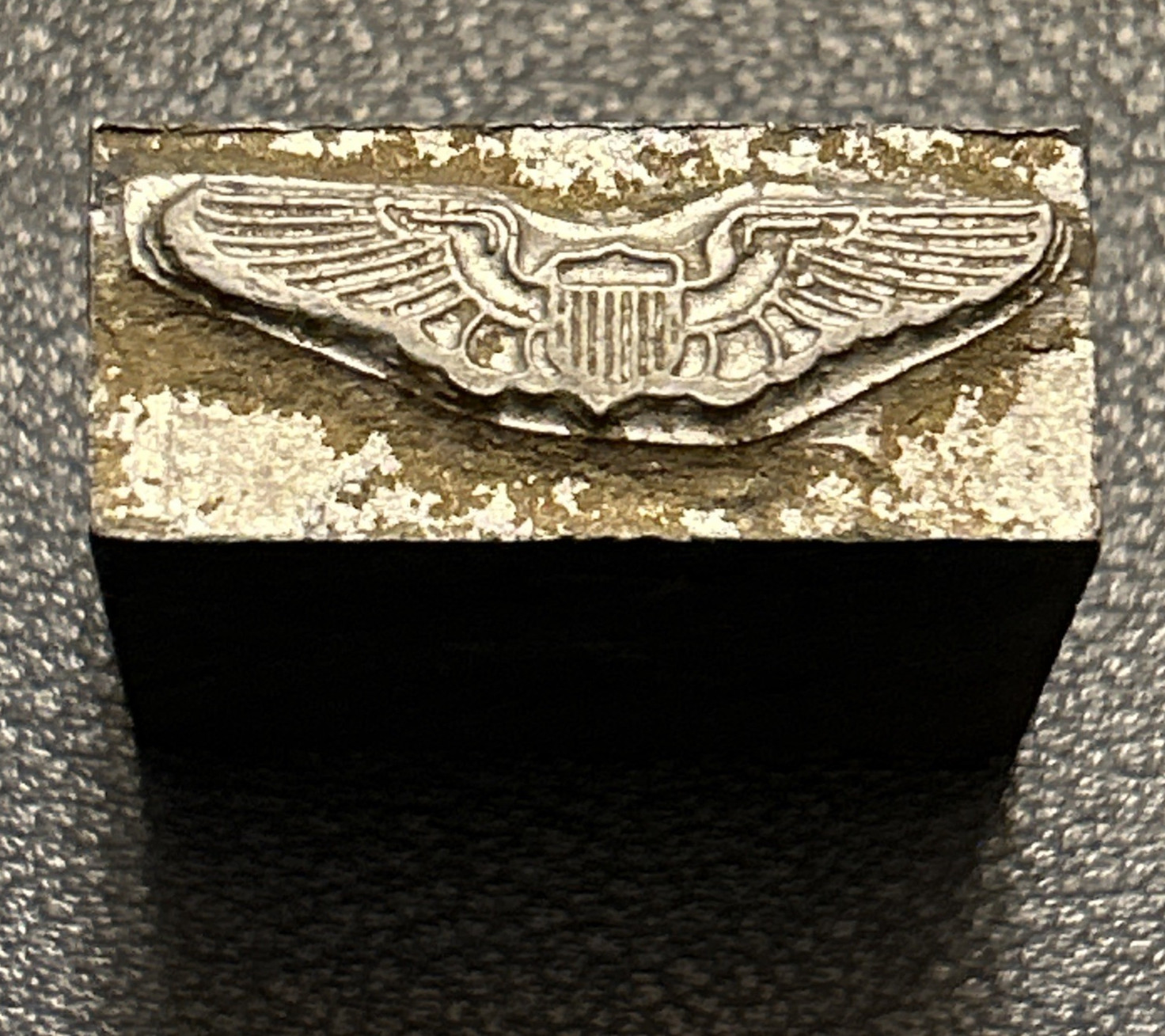 USAF pilot wings | vintage letterpress printing block U.S.A.F.