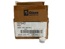 New (12/Pk) PYREX Glass 30mL Gooch Crucibles F Frit 30mm Filter High Form 32940 picture