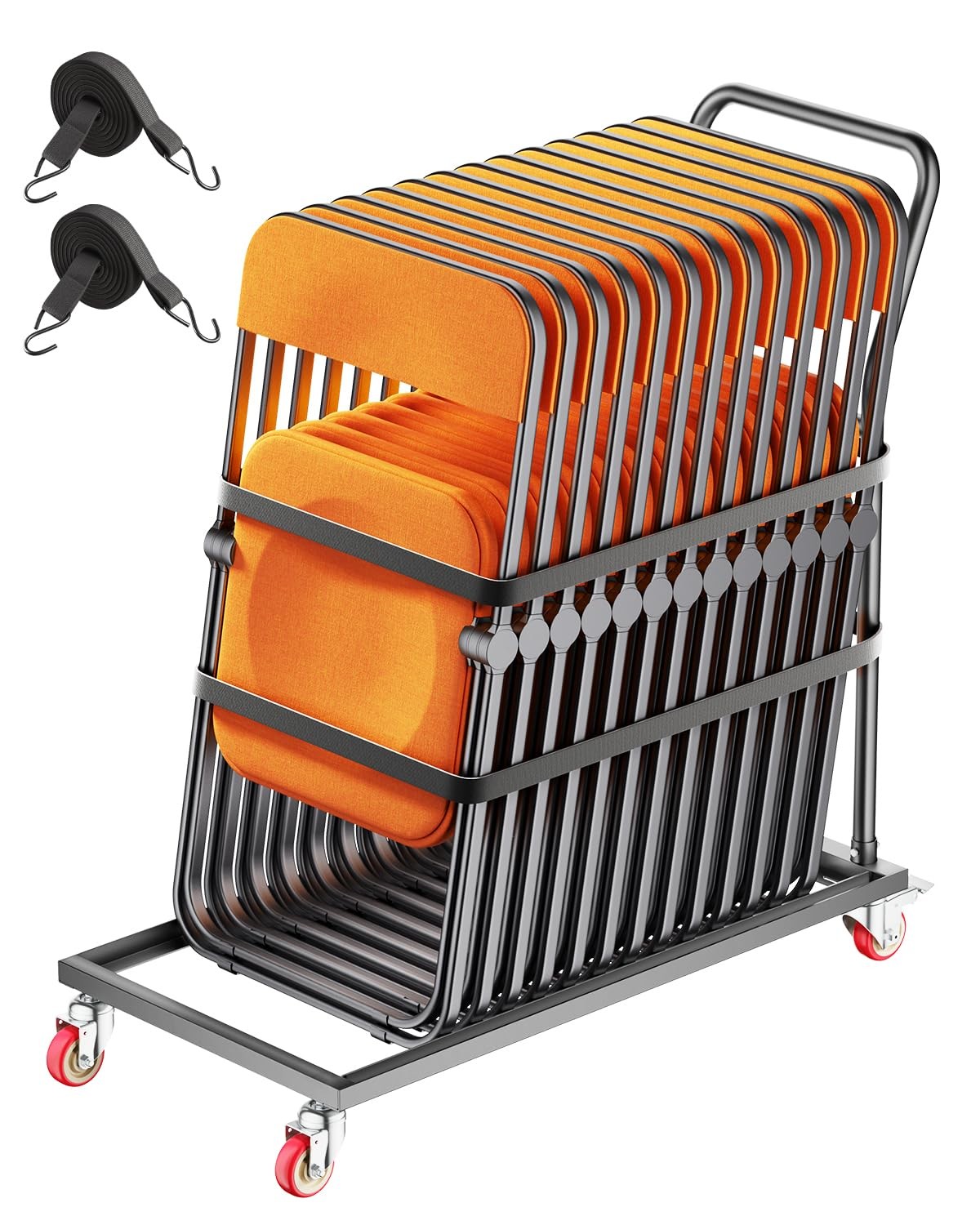 VEVOR Folding Chair Rack, 300 LBS Capacity, L-Shape Vertical Chair Cart