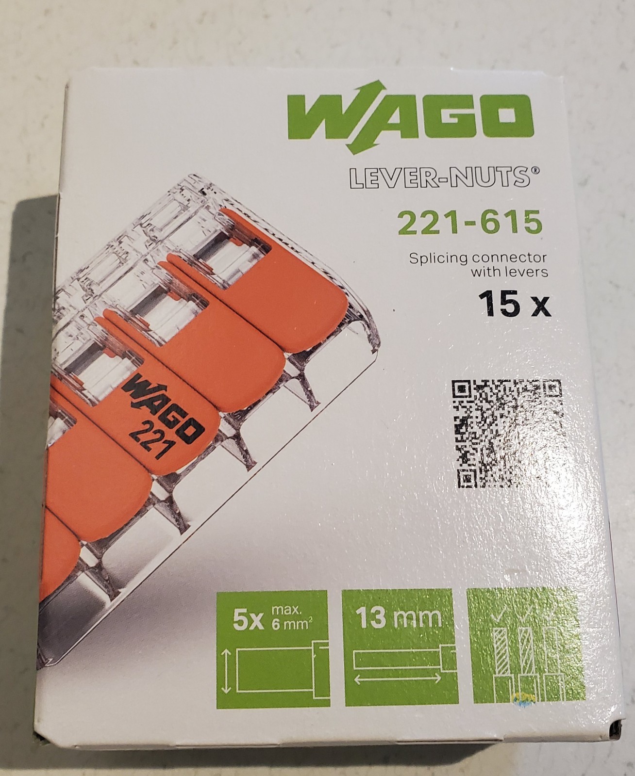 WAGO 221-615 Lever Nuts - 5 Conductor new in box 