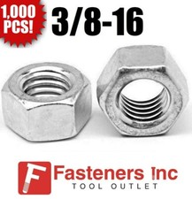 (Qty 1000) 3/8-16 Low Carbon Grade 2 Finished Hex Nuts Zinc Plated picture