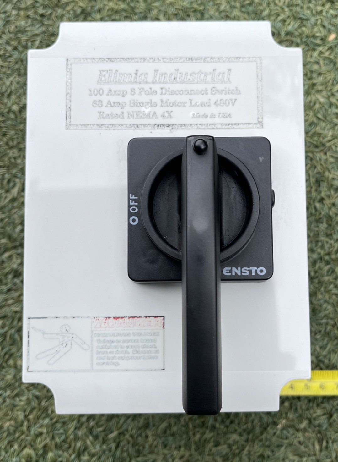 Ensto Elipia 100A 3-Pole Rotary Disconnect Switch 480V NEMA 4X 60A Motor Load