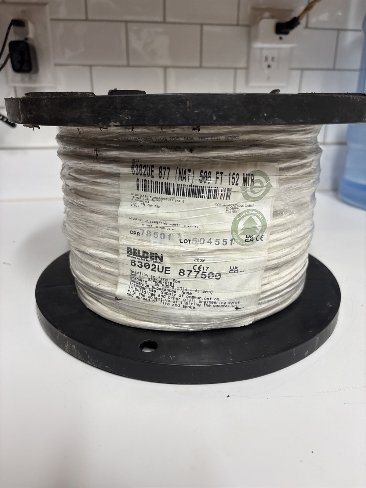 Belden 6302UE 877500 500 FT 18 AWG 4 Conductor CMP Plenum Security Audio Cable