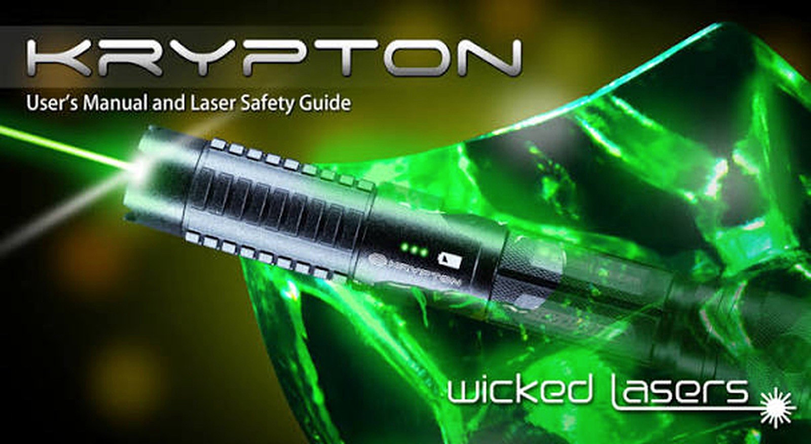 RARE Authentic Wicked Lasers Spyder III Krypton Green Laser + Accessories