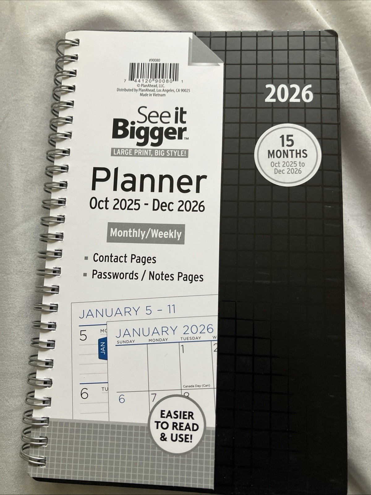 See It Bigger Apr 2026 Dec 2026 PlanAhead Planner Contacts Notes + More 5.5x8.75 See It Bigger Apr 2026 Dec 2026 PlanAhead Planner Contacts Notes + More 5.5x8.75