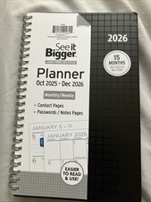 See It Bigger Apr 2026 Dec 2026 PlanAhead Planner Contacts Notes + More 5.5x8.75 picture