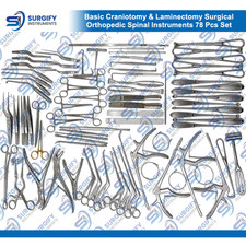Basic Craniotomy & Laminectomy Surgical Orthopedic Spinal Instruments 78 Pcs Set picture