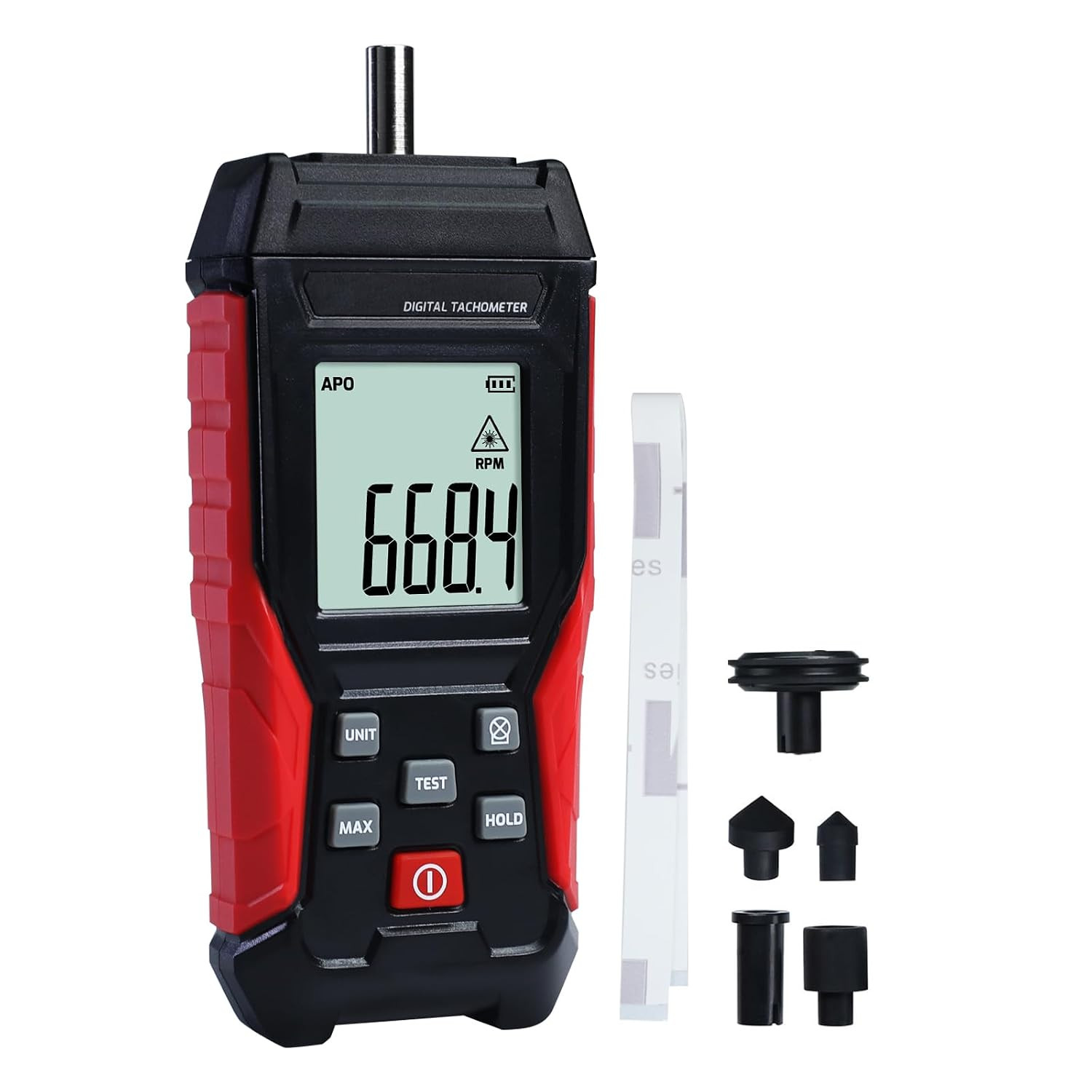 Digital Tachometer 2-In-1 Non-Contact Laser Photo Tachometer 3~99,999RPM & Conta