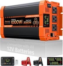 1000 Watt Car Power Inverter Pure Sine Wave, 12V DC to 110V/120V AC picture