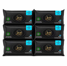 J&M Supply Flushable Cleaning Wipes Extra Large,  6-PACK Fragrance Free 48 Count picture