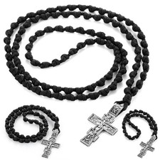 Quelay 3 Pcs Handmade Orthodox Prayer 100 knots, 50 33 Black picture