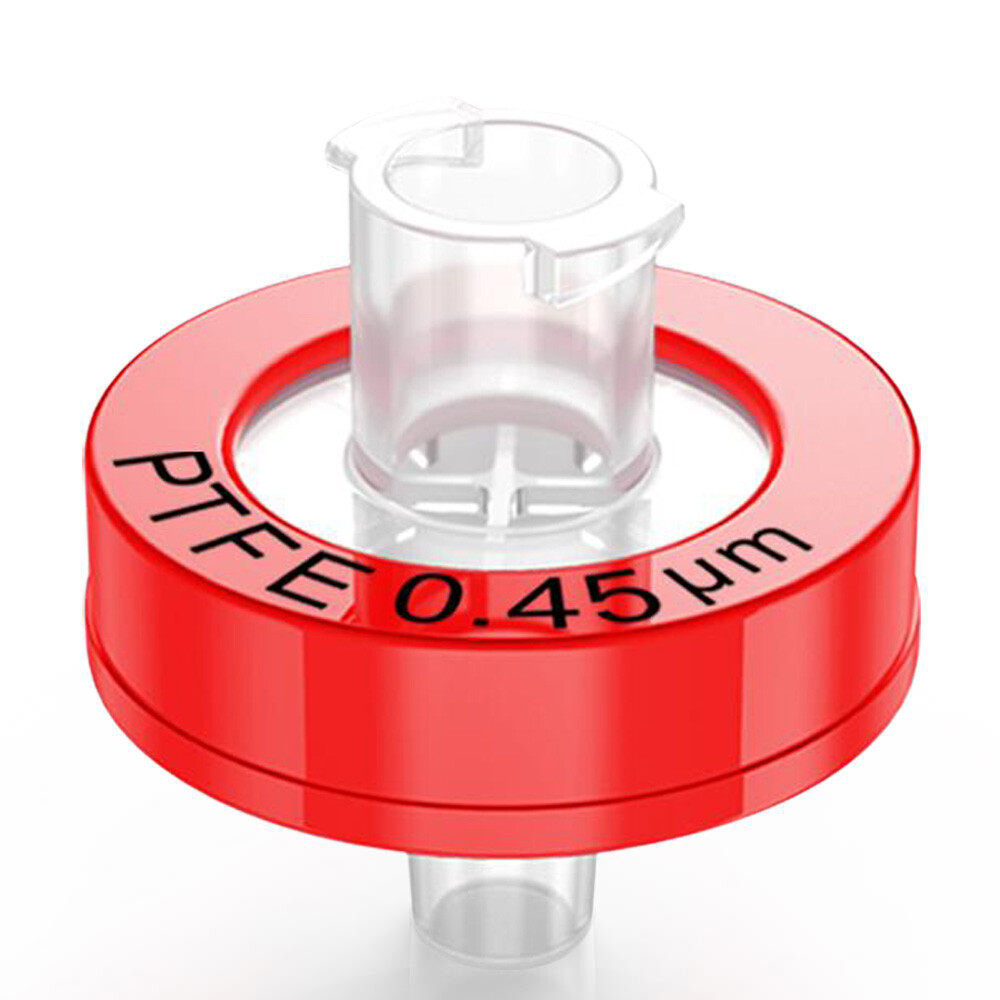 10-100pc PTFE Syringe Filter 13mm 25mm Diameter, 0.45 um 0.22 um Pore Size, HPLC