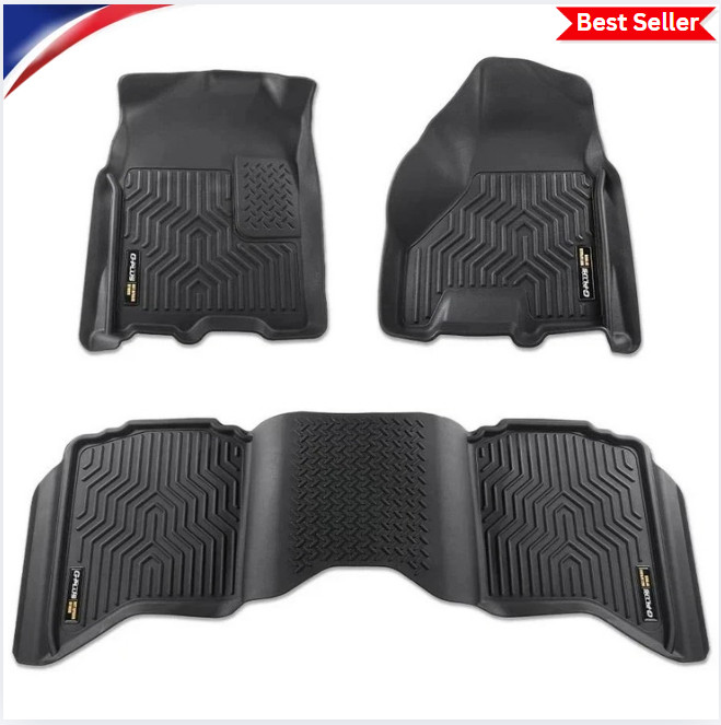 Dodge Ram 2500 3500 10-18 1500 09-23 Crew Cab All Weather Floor Mats TPE 3PCS