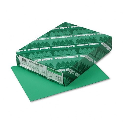 Wausau Paper : Astrobrights Colored Card Stock, 65lb, Gamma Green, Letter, 250 S