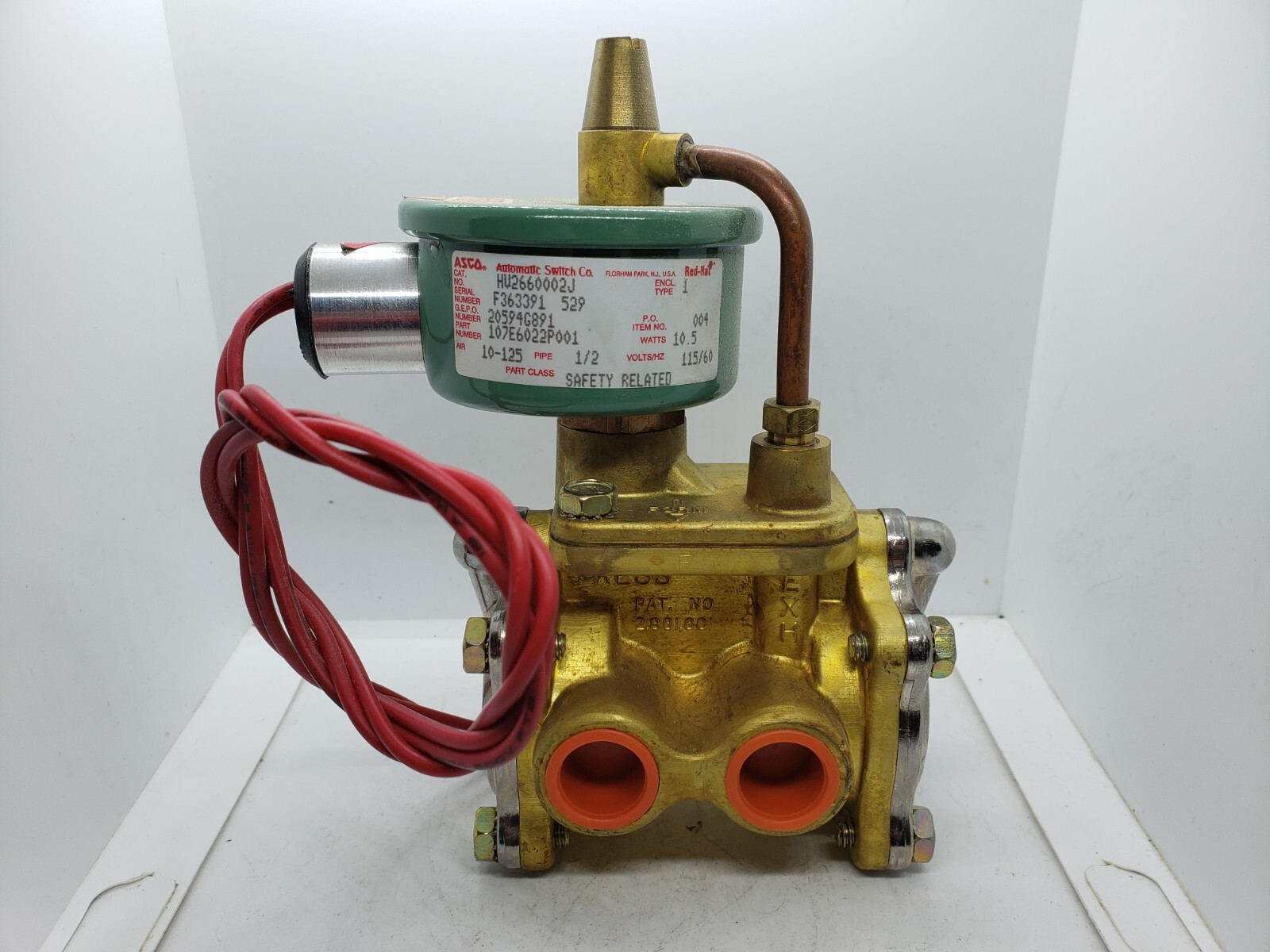 ASCO HV2660002J RED-HAT SOLENOID VALVE 115VAC 1/2\