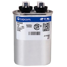 GE Genteq Replacement 10 uf 370 VAC Oval Capacitor Z97F9002 97F9002 97F9002BX picture