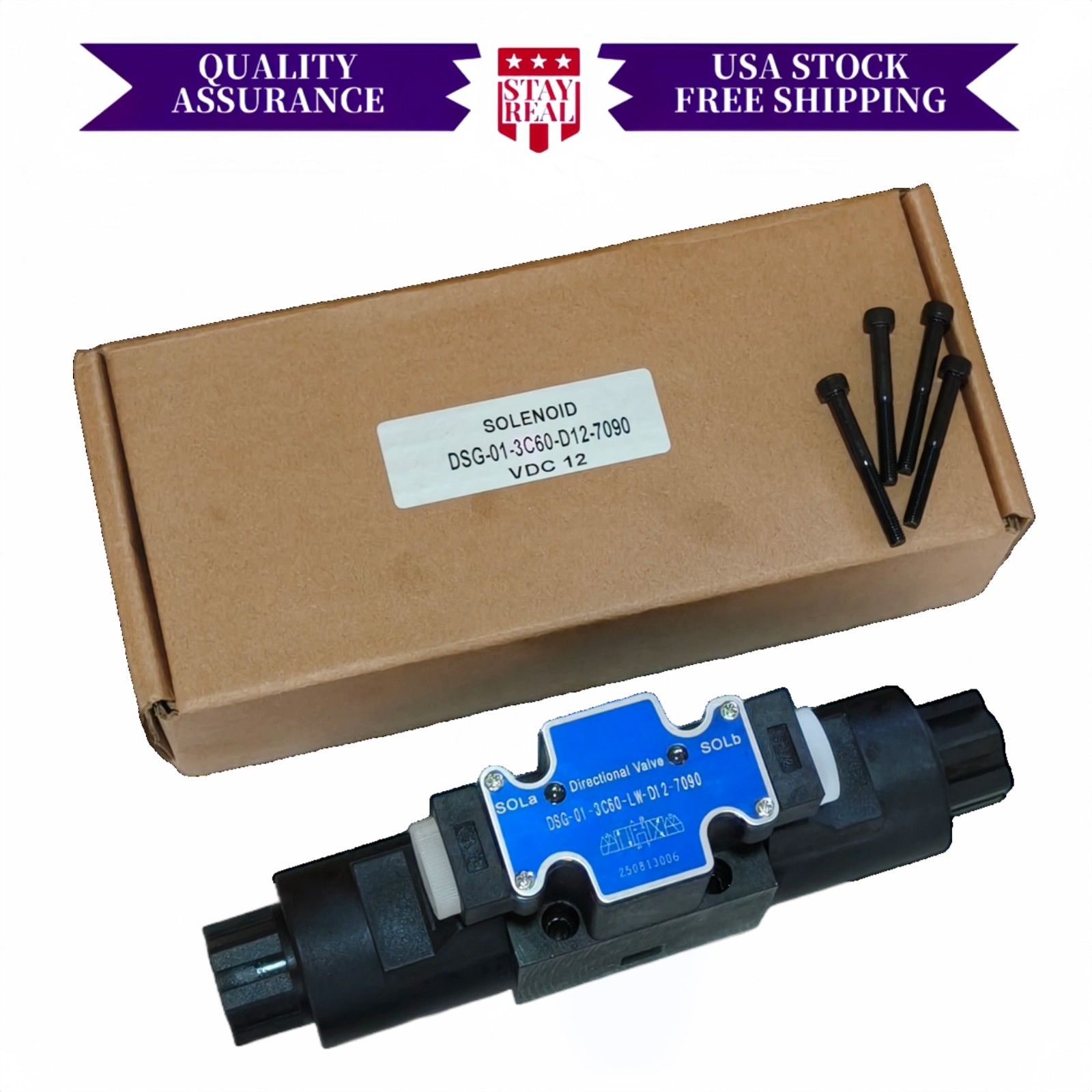12 Volt Directional Control Valve Solenoid Valve For Yuken DSG-01-3C60-D12-7090