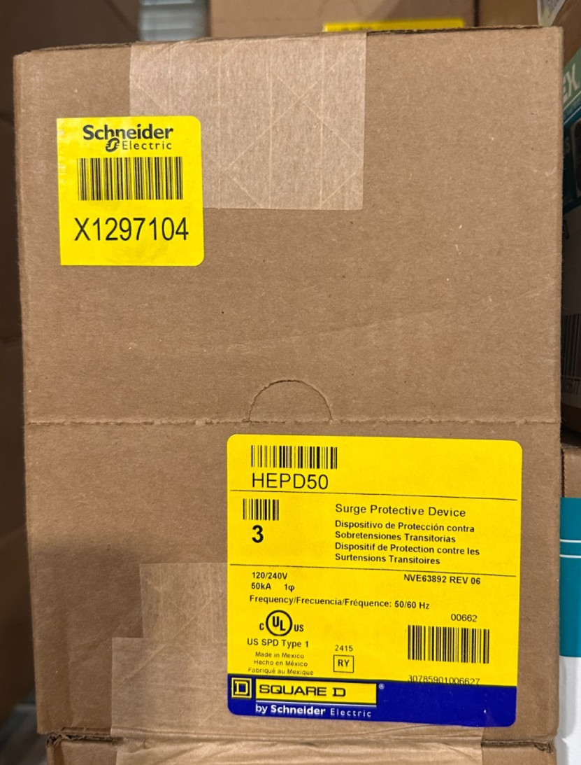 BOX OF 3 Schneider Square D HEPD50 Surge Protective Device