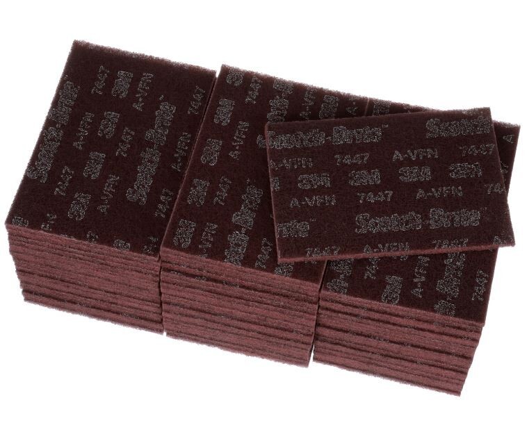 3M 7447 7447B Scotch-Brite™ Maroon Hand Pads, 60 PADS, 