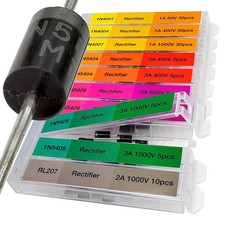 Rectifier Diode Assortment Kit 130 Pcs 1N4001 1N4004 1N4007 1N5404 1N5406 RL207 picture
