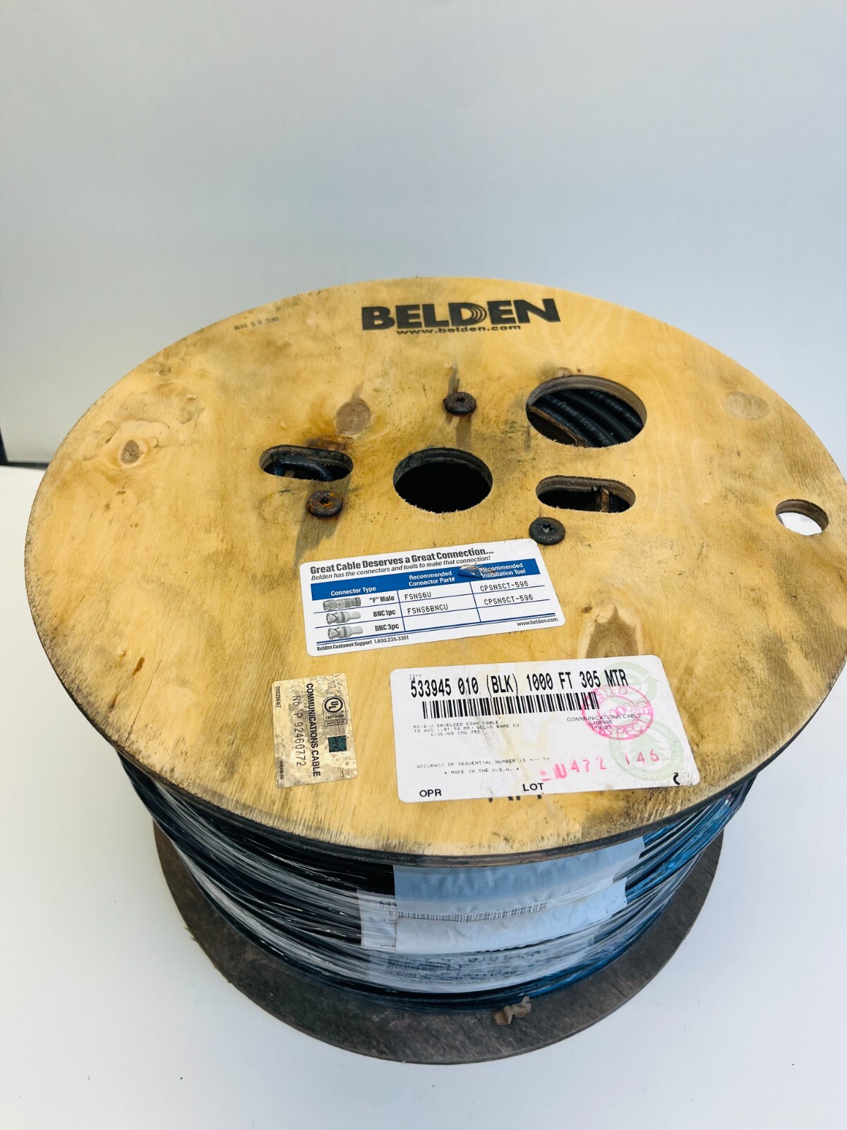 NEW 100' Belden 533946 LOW LOSS Copper RG-6/U Coax Cable RG6 NEW 100' Belden 533946 LOW LOSS Copper RG-6/U Coax Cable RG6