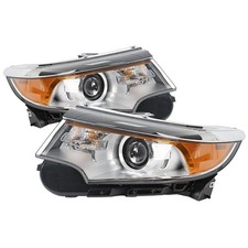 Headlight Front Clear Lens Chrome Housing for Ford Edge 2011-2014 picture