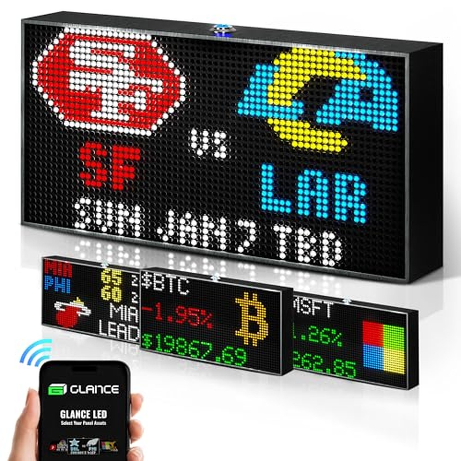 Glance LED V1 Ticker - Customizable LED Display Sports Ticker, LED Display fo... Glance LED V1 Ticker - Customizable LED Display Sports Ticker, LED Display fo...