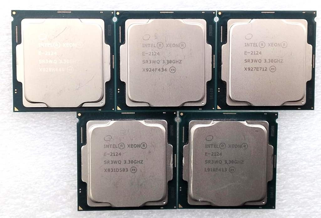 (5) Intel Xeon E-2124 SR3WQ 3.30GHz CPU Processor