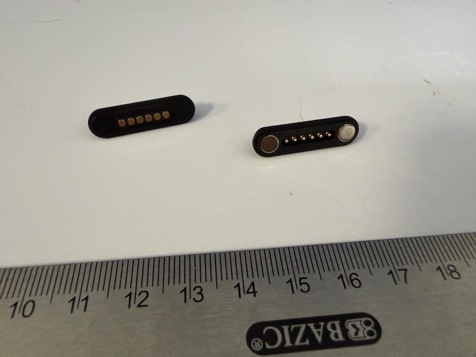 6-Pin Magnetic Pogo Pin Connector Set Male + Female Spring-Loaded New