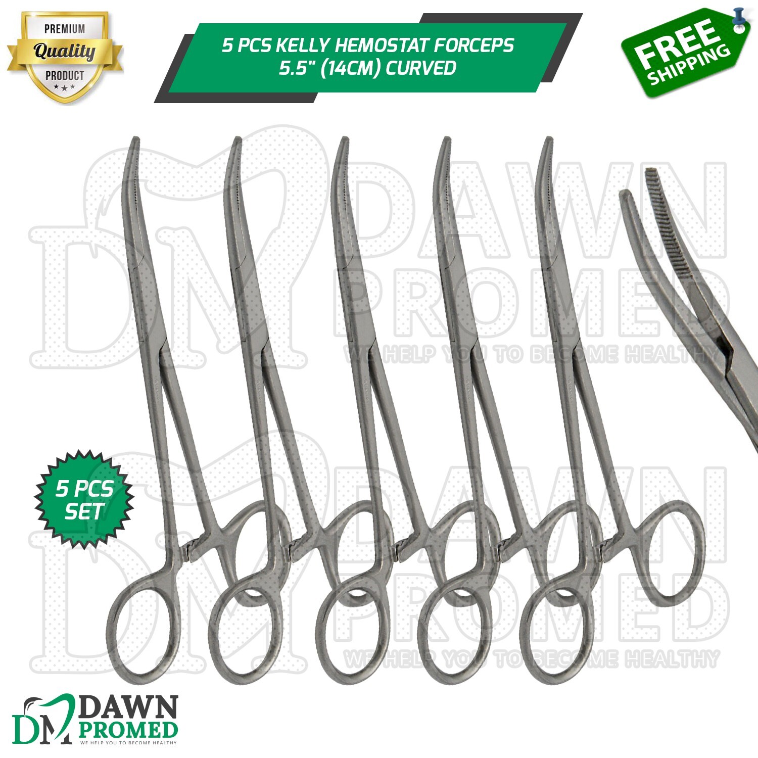 5 Pcs Kelly Hemostat Forceps Curved 5.5 5 Pcs Kelly Hemostat Forceps Curved 5.5