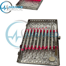 Hu Friedy Dental Hygiene Instruments Set of 10 PCS With Sterlization Cassette picture