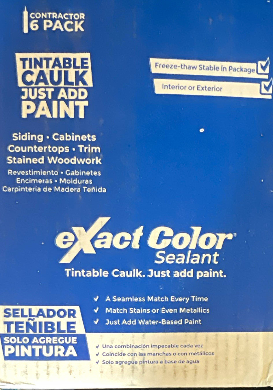 Sashco eXact Color Tintable Caulk Paint Sealant 6 Pack 9.5 oz 12005 New