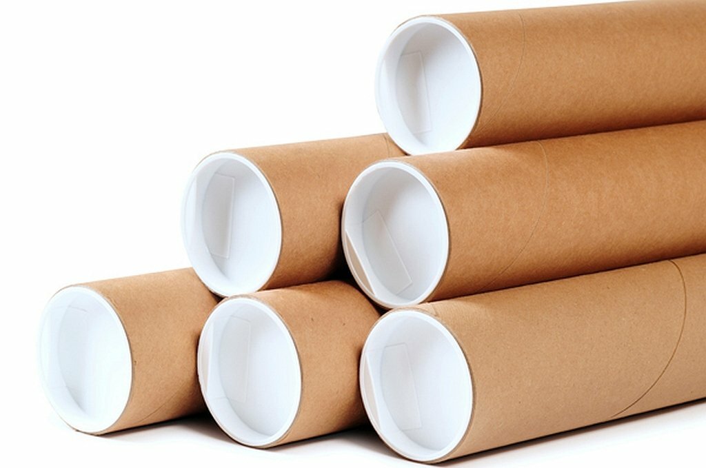 PREMIUM KRAFT MAILING SHIPPING TUBES 1.5X12 INCH 5 PACK WITH CAPS POSTER TUBE