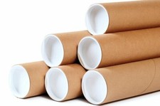 PREMIUM KRAFT MAILING SHIPPING TUBES 1.5X12 INCH 5 PACK WITH CAPS POSTER TUBE picture